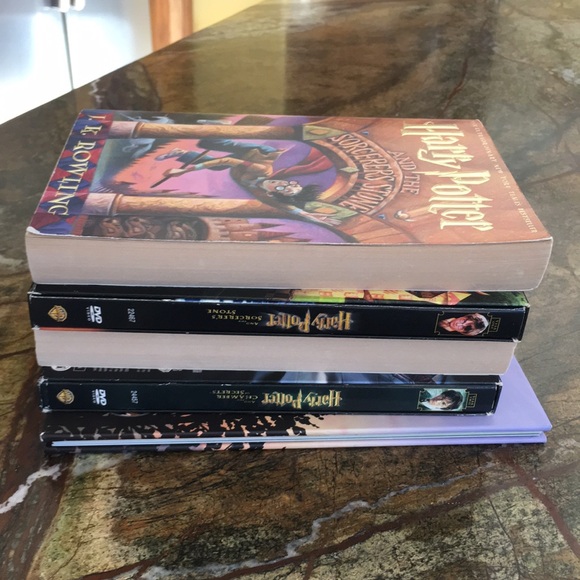 Harry Potter Mixed Bundle of Books & DVDs (set of 5) Sorcerers Stone Chamber - Picture 15 of 16